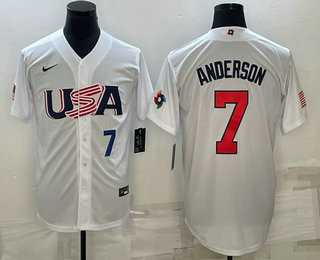 Men's USA Baseball #7 Tim Anderson Number 2023 White World Baseball Classic Stitched Jerseys,We sell and wholesale Men's USA Baseball #7 Tim Anderson Number 2023 White World Baseball Classic Stitched Jerseys on line form chian!
